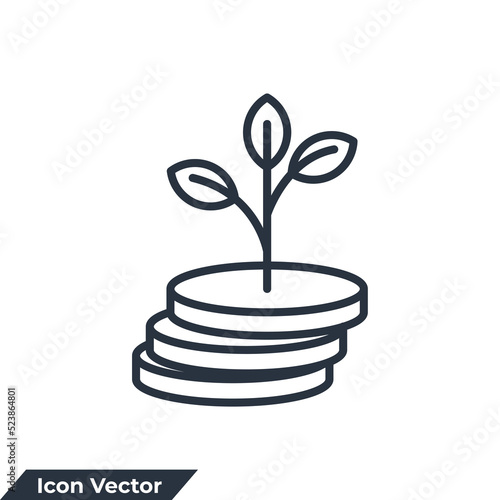 funding icon logo vector illustration. Passive income and growing money symbol template for graphic and web design collection photo