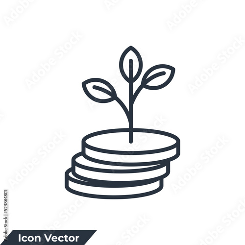 funding icon logo vector illustration. Passive income and growing money symbol template for graphic and web design collection