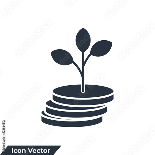 funding icon logo vector illustration. Passive income and growing money symbol template for graphic and web design collection