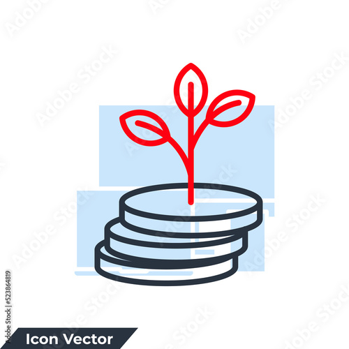 funding icon logo vector illustration. Passive income and growing money symbol template for graphic and web design collection