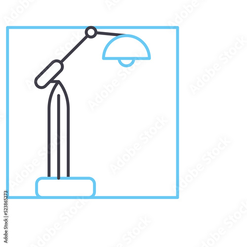 study lamp line icon, outline symbol, vector illustration, concept sign