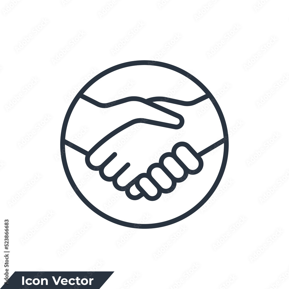 Handshake icon logo vector illustration. partnership symbol template for graphic and web design collection