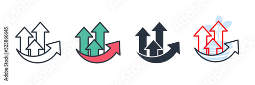 growth icon logo vector illustration. Graph symbol template for graphic and web design collection