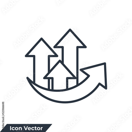 growth icon logo vector illustration. Graph symbol template for graphic and web design collection