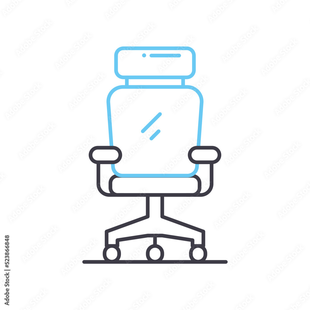 office armchair line icon, outline symbol, vector illustration, concept sign office armchair line icon, outline symbol, vector illustration, concept sign