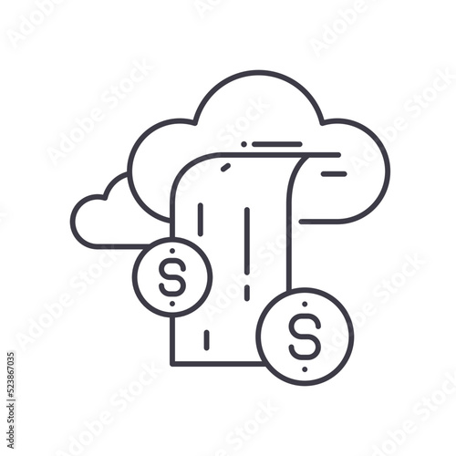 income stream line icon, outline symbol, vector illustration, concept sign