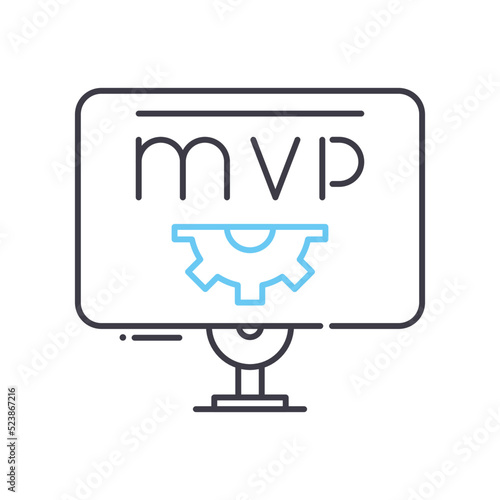 mvp minimum viable product line icon, outline symbol, vector illustration, concept sign