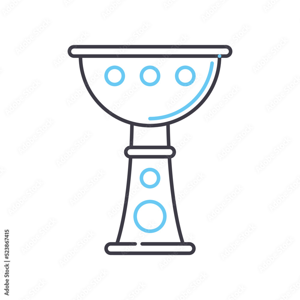 holy cup line icon, outline symbol, vector illustration, concept sign