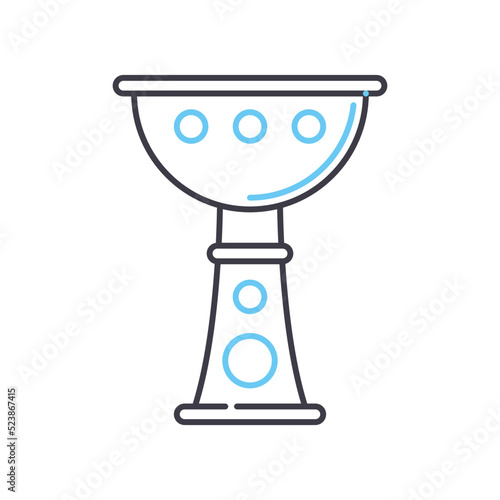 holy cup line icon, outline symbol, vector illustration, concept sign