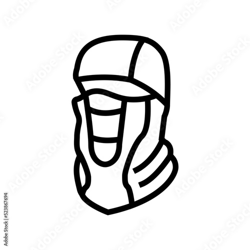 balaclava hat cap line icon vector illustration