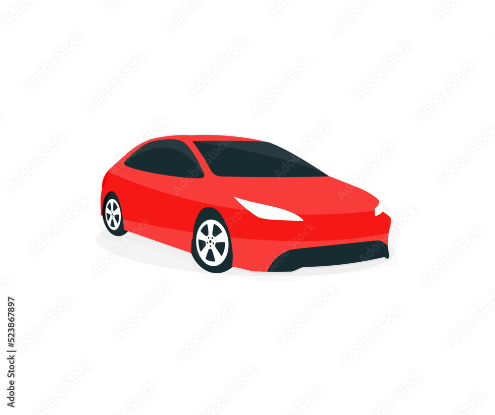 Red sports car, Car outline logo design. Luxury car, Automotive industry. Car care service concept vector design and illustration.