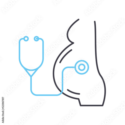 obstetrics line icon, outline symbol, vector illustration, concept sign