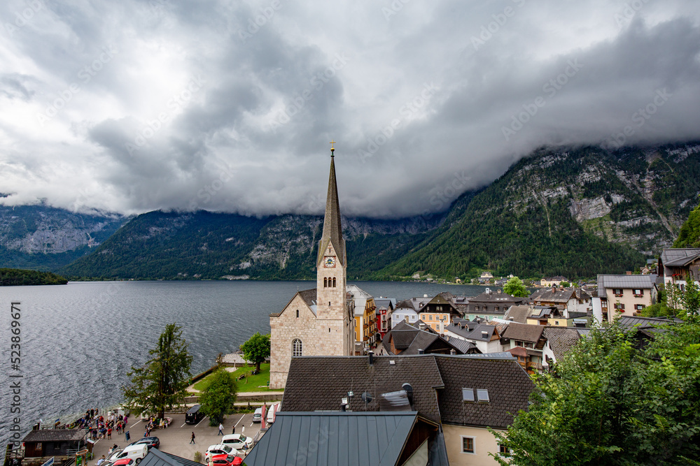 Hallstatt. Austria. Alps. Rain.