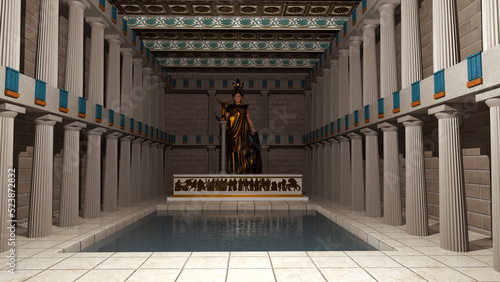 Athena statue inside the Parthenon