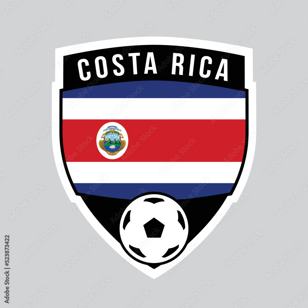 Costa Rica Shield Team Badge for Football Tournament Costa Rica Shield Team Badge for Football Tournament