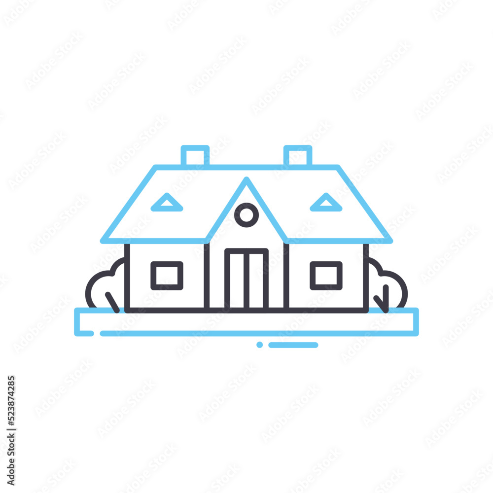 house line icon, outline symbol, vector illustration, concept sign
