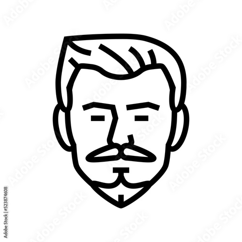van duke beard hair style line icon vector illustration