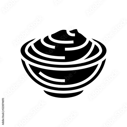 bowl ketchup sauce food glyph icon vector illustration