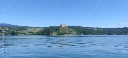 lake and ruins