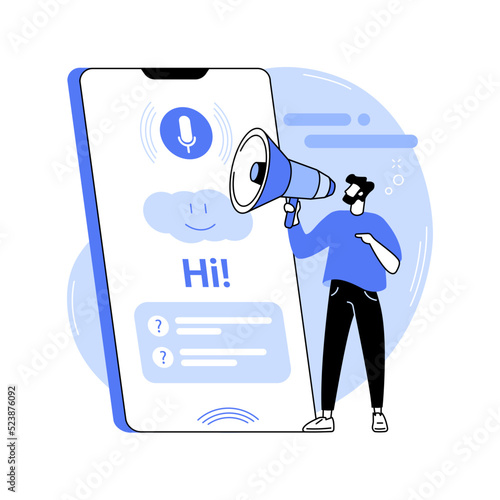 Smartphone personal assistants isolated cartoon vector illustrations.