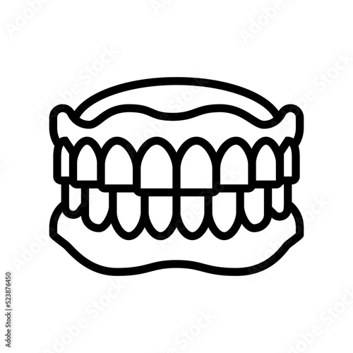 denture dental care line icon vector illustration