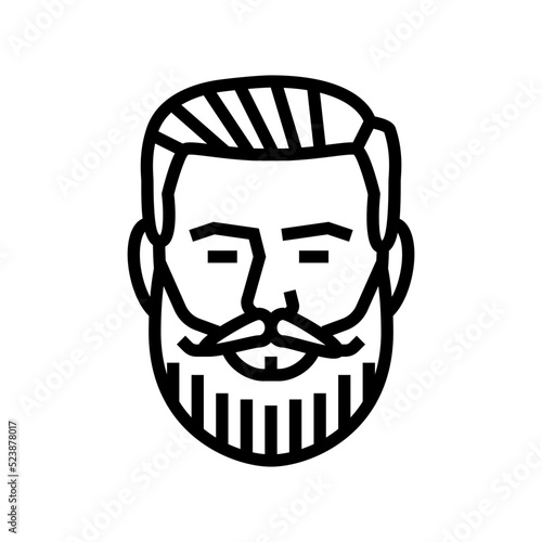 imperial beard hair style line icon vector illustration