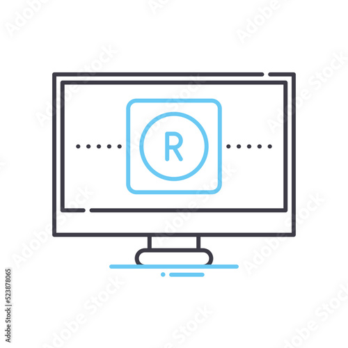 online trademark line icon, outline symbol, vector illustration, concept sign