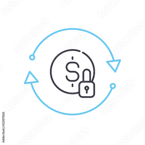 fixed income line icon, outline symbol, vector illustration, concept sign
