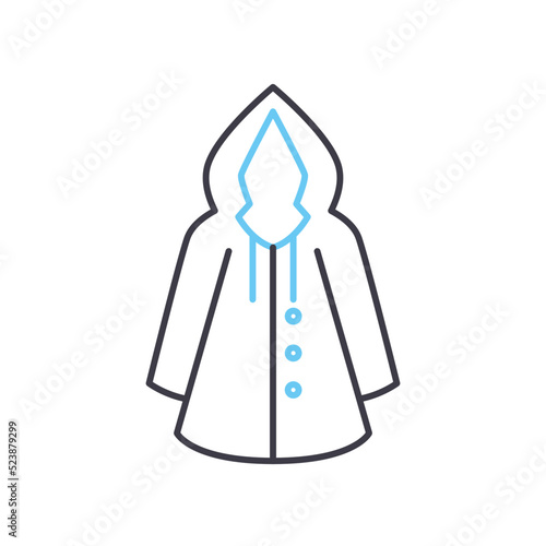 raincoat line icon, outline symbol, vector illustration, concept sign