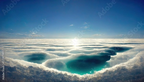 A 3D Illustration of a White Cloud floating beautifully in a blue sky