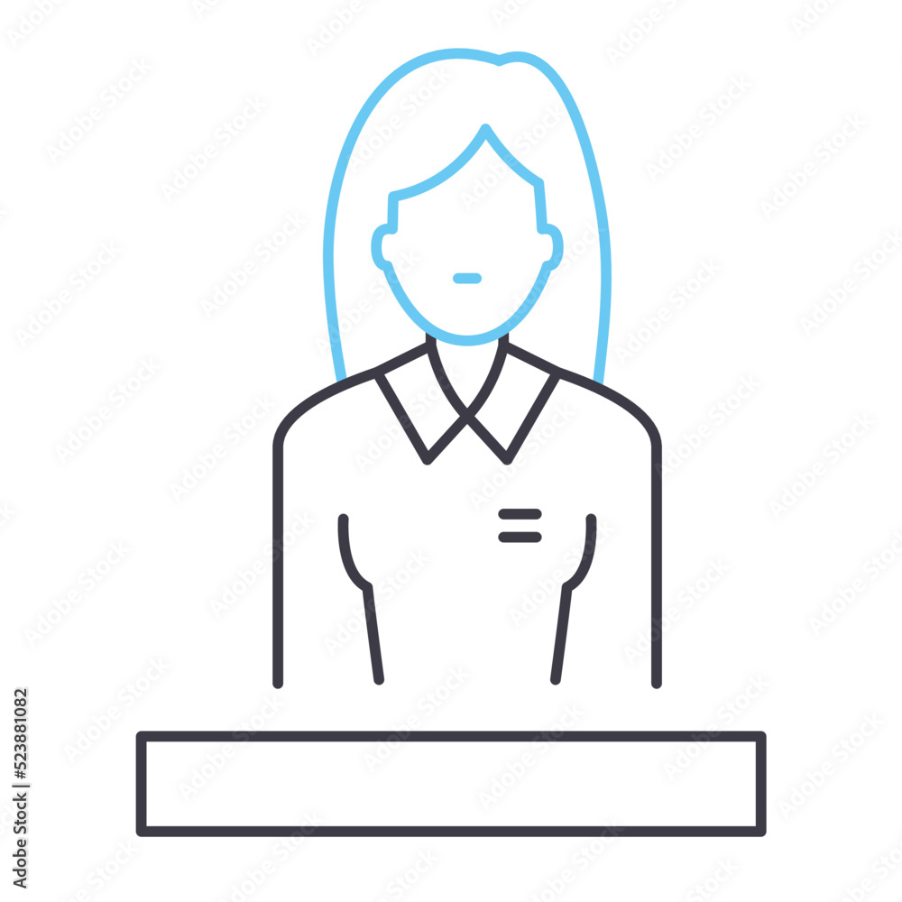 manager avatar line icon, outline symbol, vector illustration, concept sign
