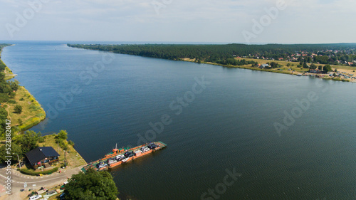 Mikoszewo Świbno Prom Ujście Wisły do Bałtyku z Drona