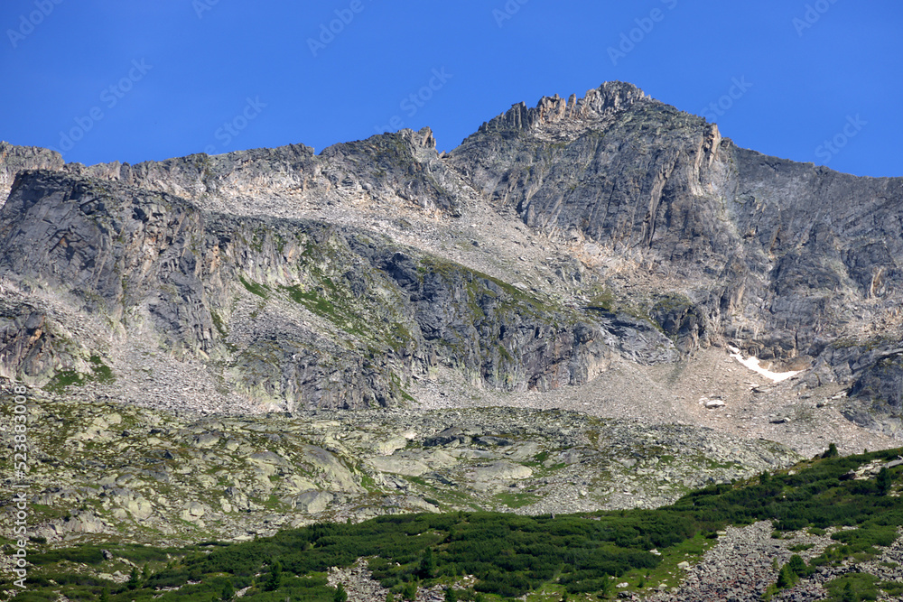 Summer alpine landscape of the Zillertal Alps in Austria, Europe	
