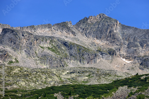 Summer alpine landscape of the Zillertal Alps in Austria, Europe 