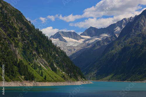 Zillertal Alps near the Schlegeisspeicher glacier reservoir in Austria, Europe 
