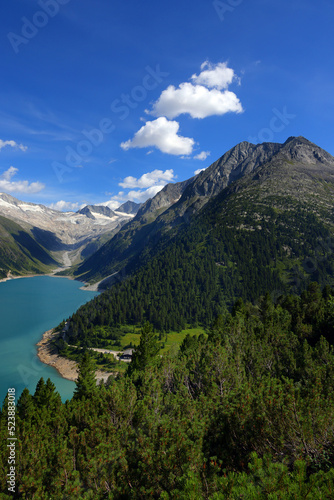 Zillertal Alps near the Schlegeisspeicher glacier reservoir in Austria, Europe 