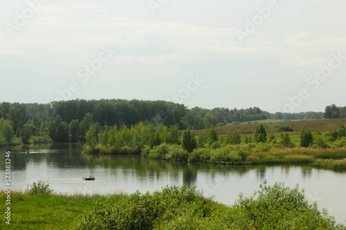 lake, water, landscape, sky, nature, river, reflection, trees, blue, forest, summer, tree, green, pond, clouds, spring, grass, cloud, outdoors, sun, beautiful, panorama