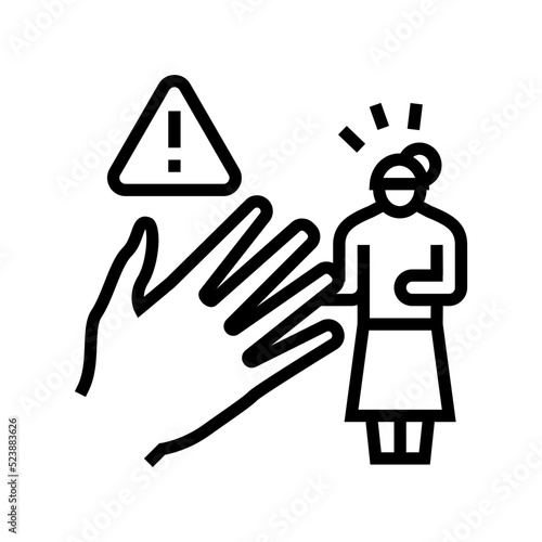 domestic violence line icon vector illustration