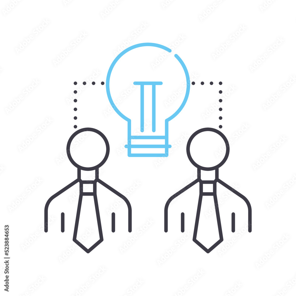 team experience line icon, outline symbol, vector illustration, concept sign team experience line icon, outline symbol, vector illustration, concept sign