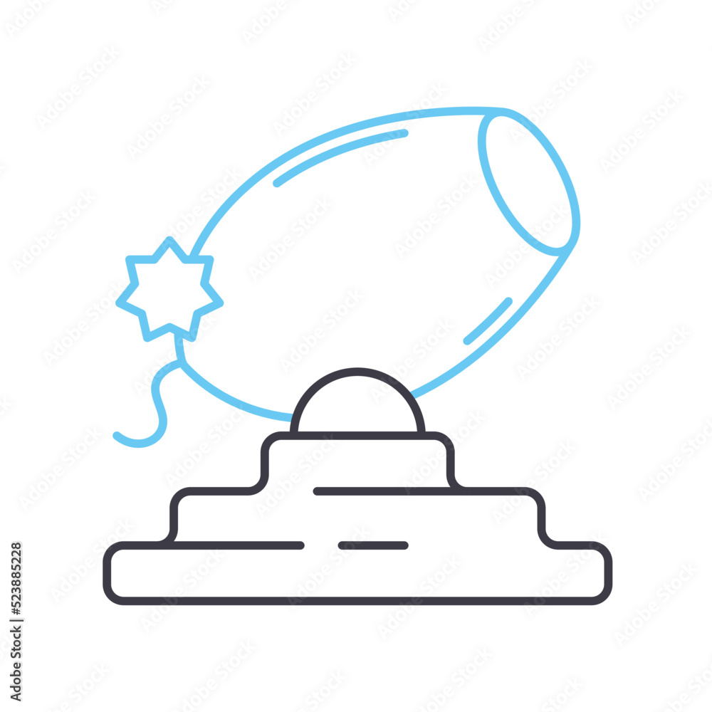 gun line icon, outline symbol, vector illustration, concept sign gun line icon, outline symbol, vector illustration, concept sign