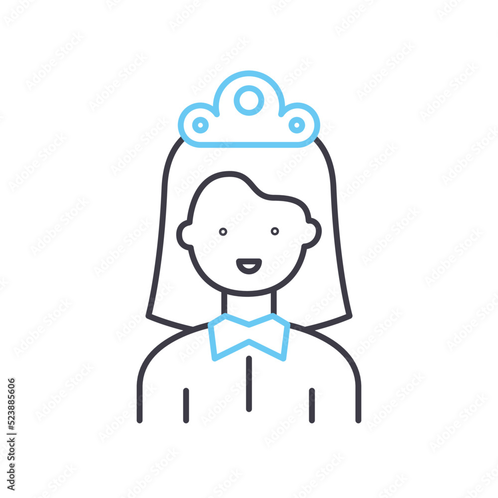 maid line icon, outline symbol, vector illustration, concept sign maid line icon, outline symbol, vector illustration, concept sign