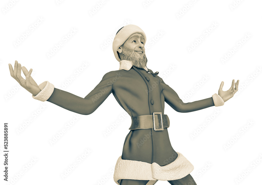 young santa cartoon in a merry christmas