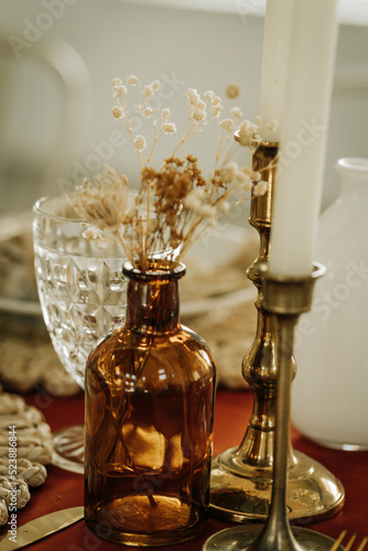 Fotografie western boho wedding table setting