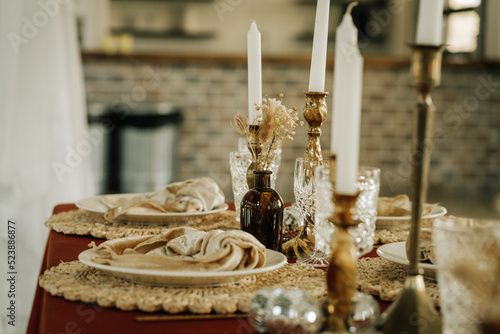 western boho wedding table setting