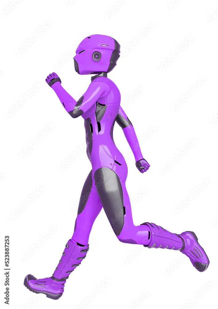 super soldier female running side view super soldier female running side view