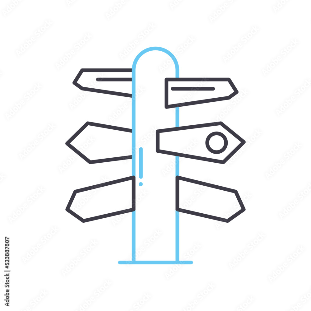 guide post line icon, outline symbol, vector illustration, concept sign guide post line icon, outline symbol, vector illustration, concept sign