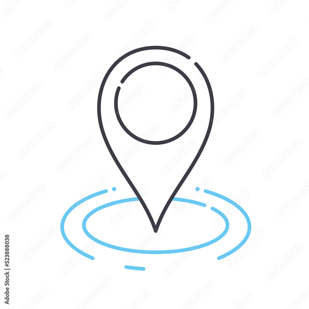 location and direction line icon, outline symbol, vector illustration, concept sign location and direction line icon, outline symbol, vector illustration, concept sign