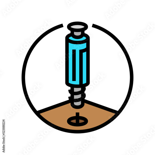 insert metal screw assembly furniture color icon vector illustration