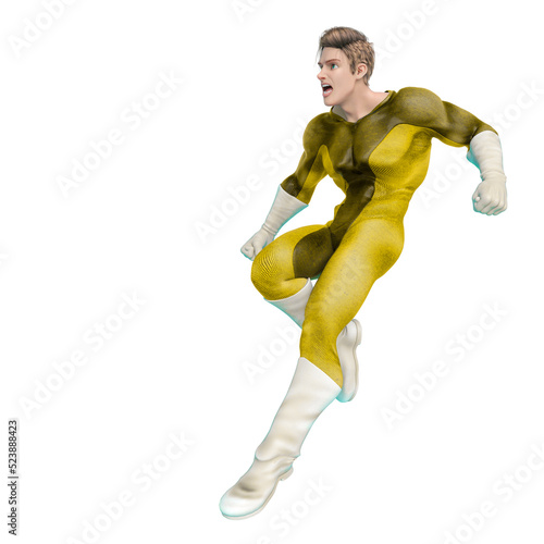super power hero cartoon is landing
