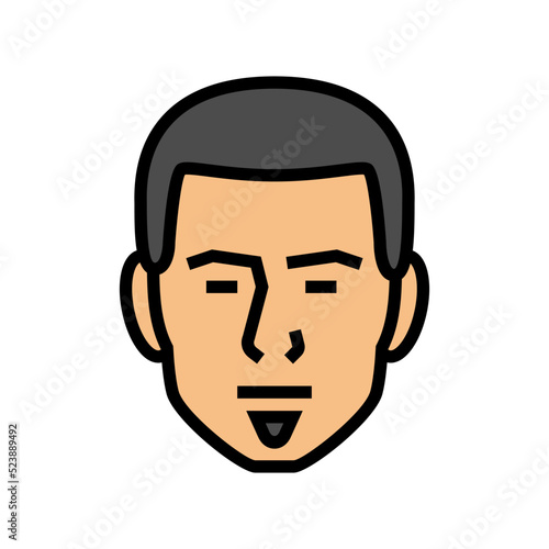 soul patch beard hair style color icon vector illustration